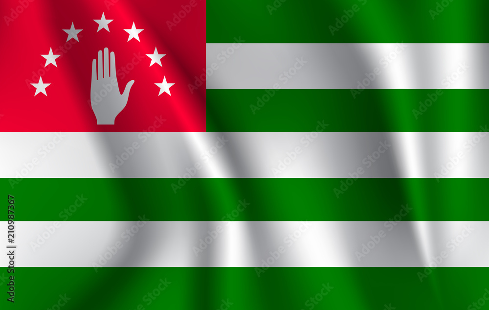 Abkhazia flag background with cloth texture. abkhazia Flag illustration.