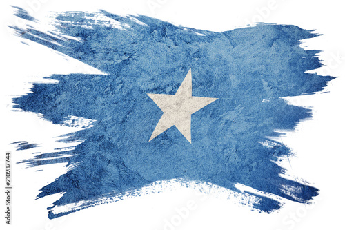 Grunge Somalia flag. Somalia flag with grunge texture. Brush stroke. photo