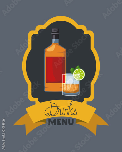 best drink bottle with cup frame vector illustration design