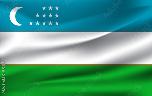 3D Waving Flag of Uzbekistan