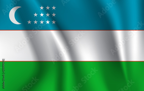3D Waving Flag of Uzbekistan