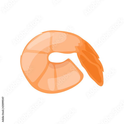 Seafood prawn Steamed Tiger Shrimp vector icon. Healthy Paleo eating cartoon illustration isolated on white background.