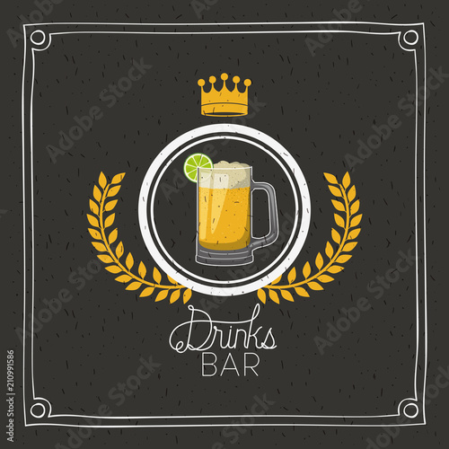 fresh beer elegant frame vector illustration design