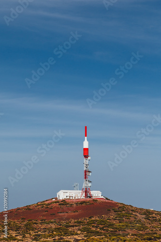 Teide Observatory telecommunications tower in Tenerife, Canary Islands, Spain
