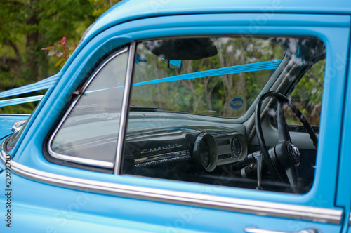 Detail of a blue vintage Chevrolet motor car © Steve Lovegrove