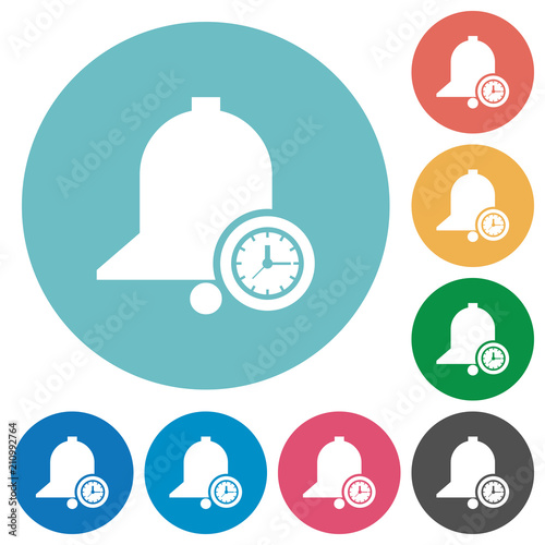 Reminder time flat round icons