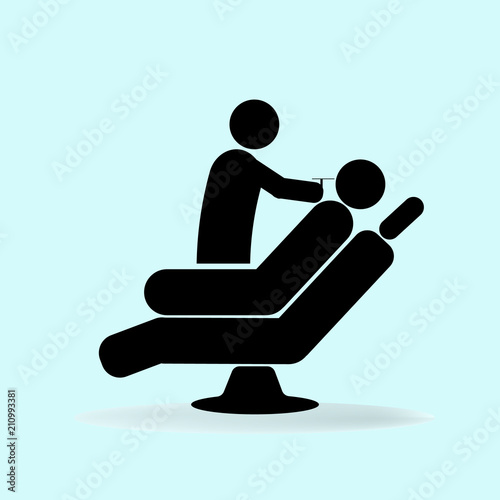 Dentist Icon Vector. Illustration of Life icons, dentist and chair, vector illustration
