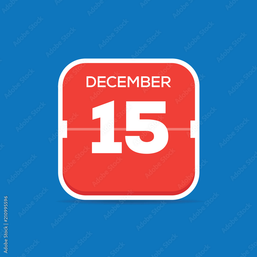 December 15 Calendar Flat Icon