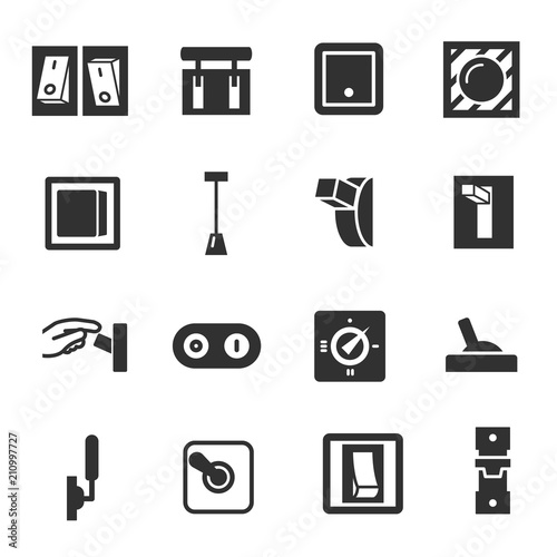 Switches, monochrome icons set. Switch, simple symbols collection