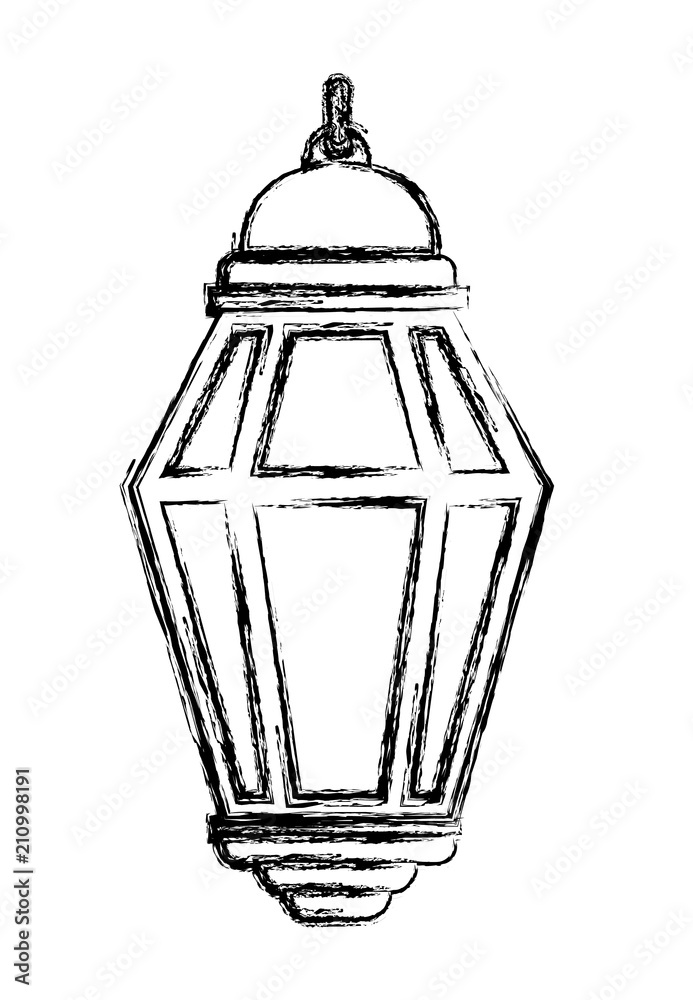 traditional arabic lamp hanging vector illustration design