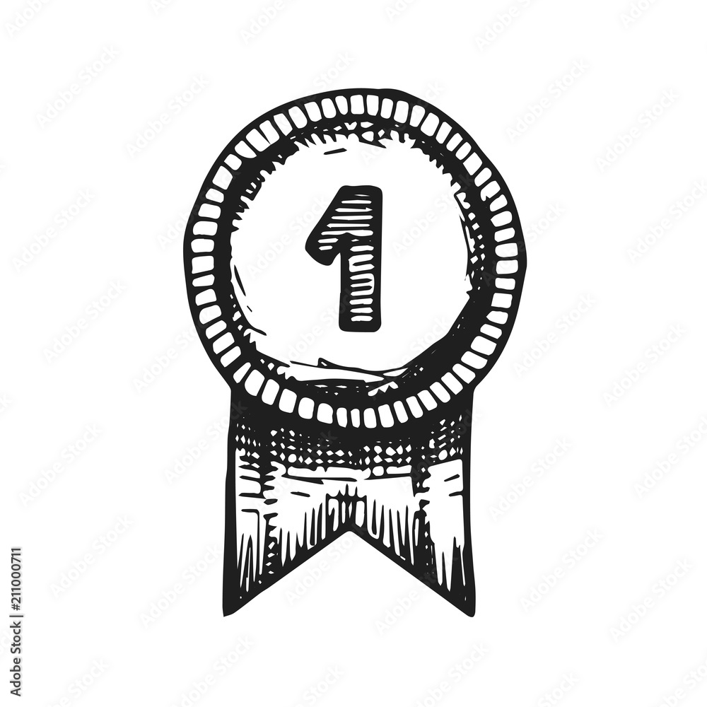 medal award for victory vector. sketch icon medal award for victory vector. sketch icon