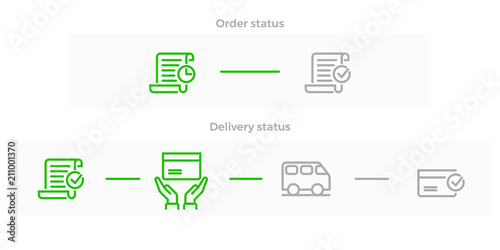 Order delivery vector logistics web shop line icon
