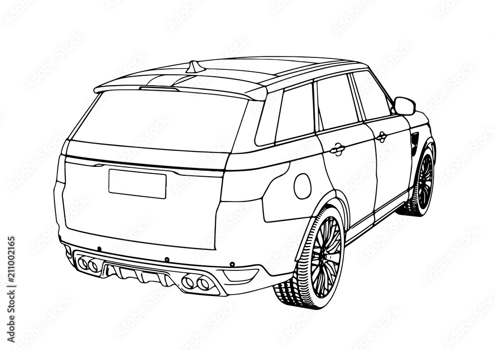 Fototapeta premium sketch of an off-road car vector