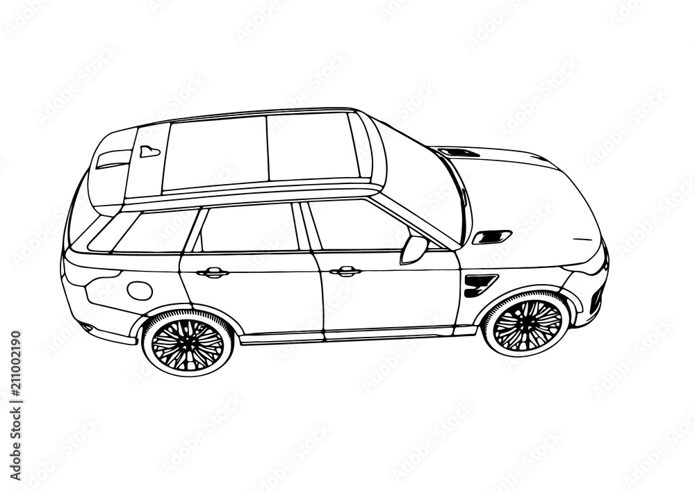 Fototapeta premium sketch of an off-road car vector