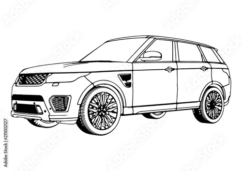 sketch of an off-road car vector