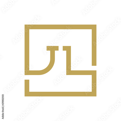 two letter logo line square JA TO JZ