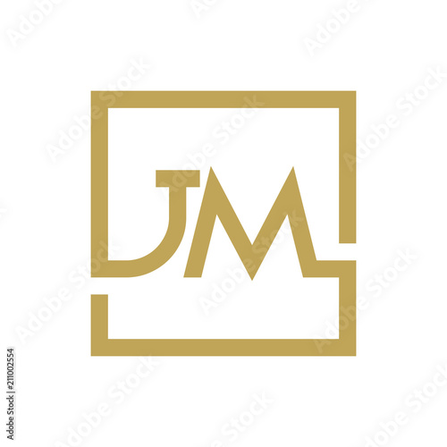 two letter logo line square JA TO JZ