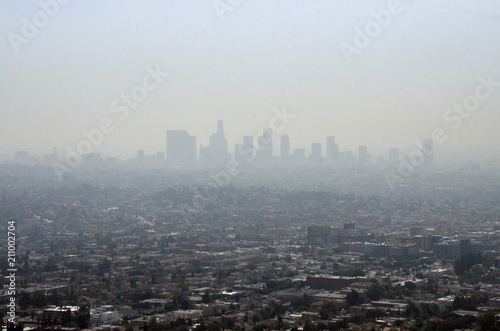 Smog and pollution in Los Angeles by day © kenzos
