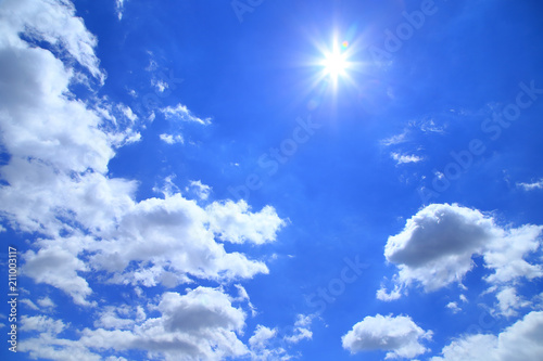 Blue sky with sun
