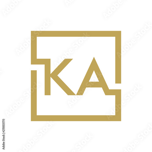 two letter logo line square KA TO KZ