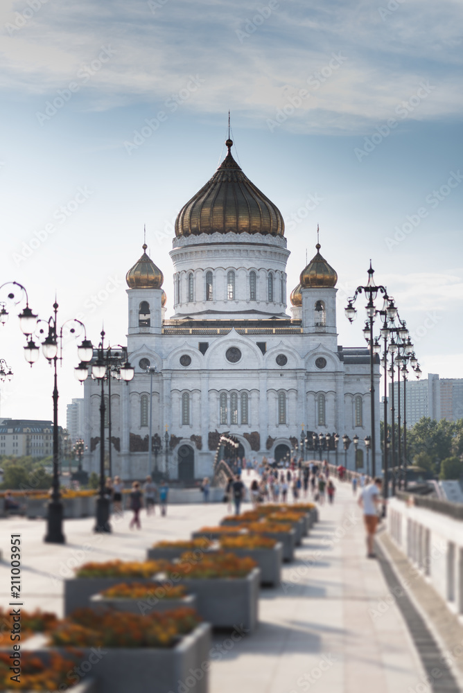 The Cathedral of Christ the Savior and the Patriarchal bridge, Moscow, Russia
