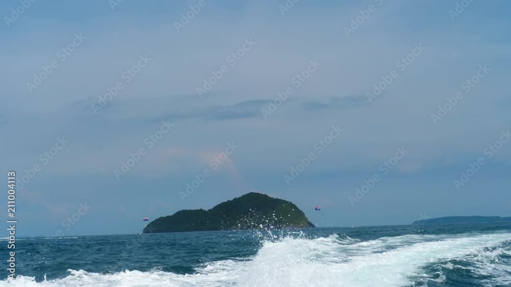 Seascape of Andaman sea, rearview from speedboat Seascape of Andaman sea, rearview from speedboat