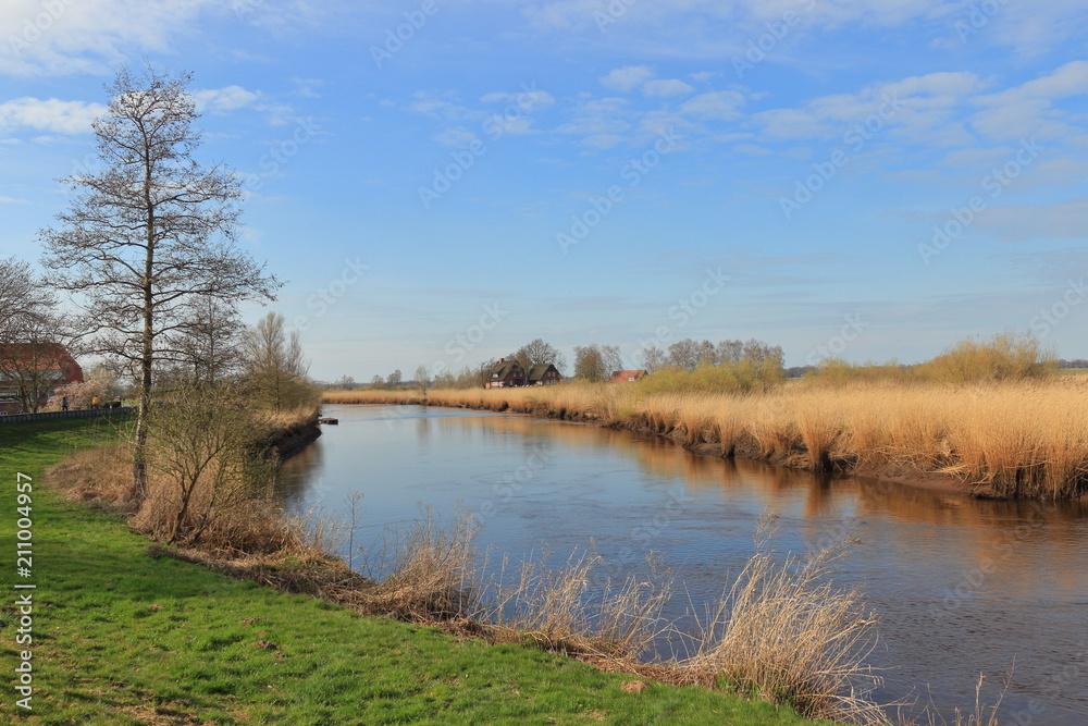 On the river.