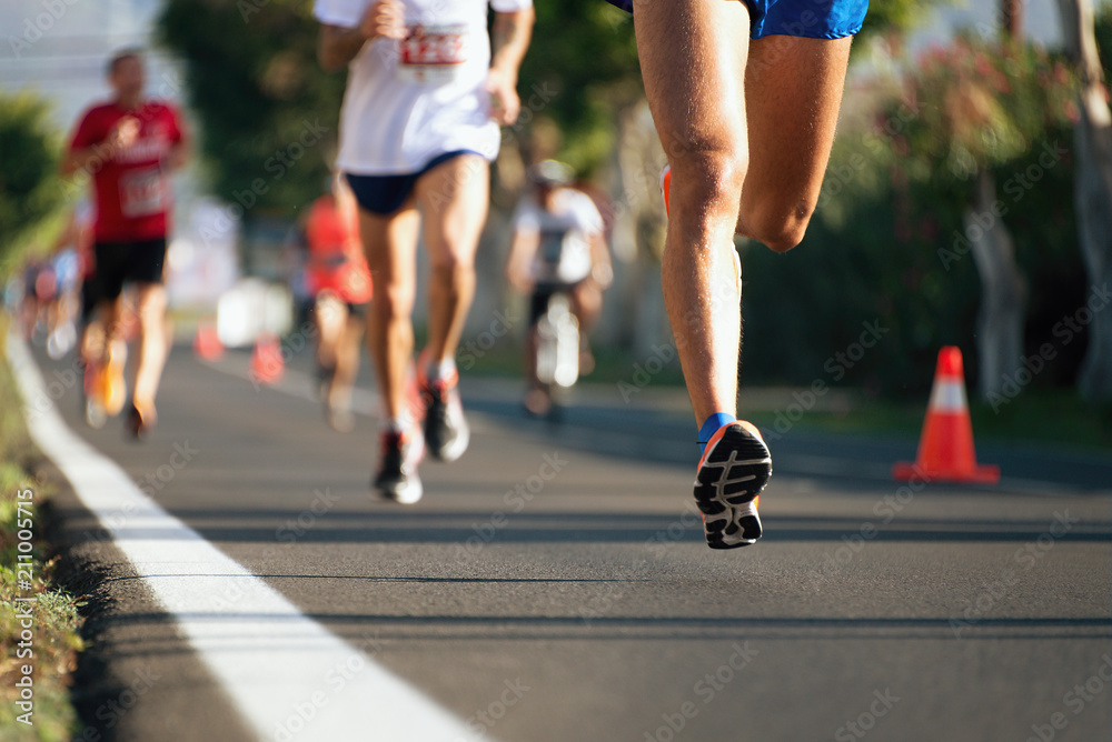 Marathon running in the light of evening