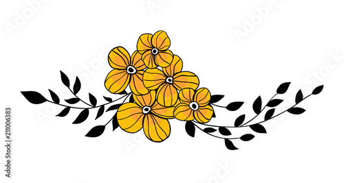 Doodle flowers bouquet