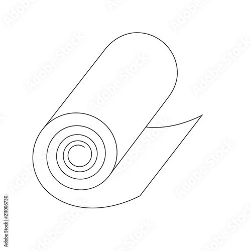 vector illustration. Icon of roll of fabric or paper roll