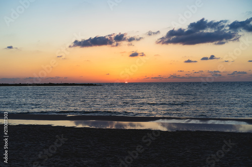 Sunset of the Tel Aviv beach