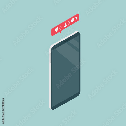 phone in isometric view.
