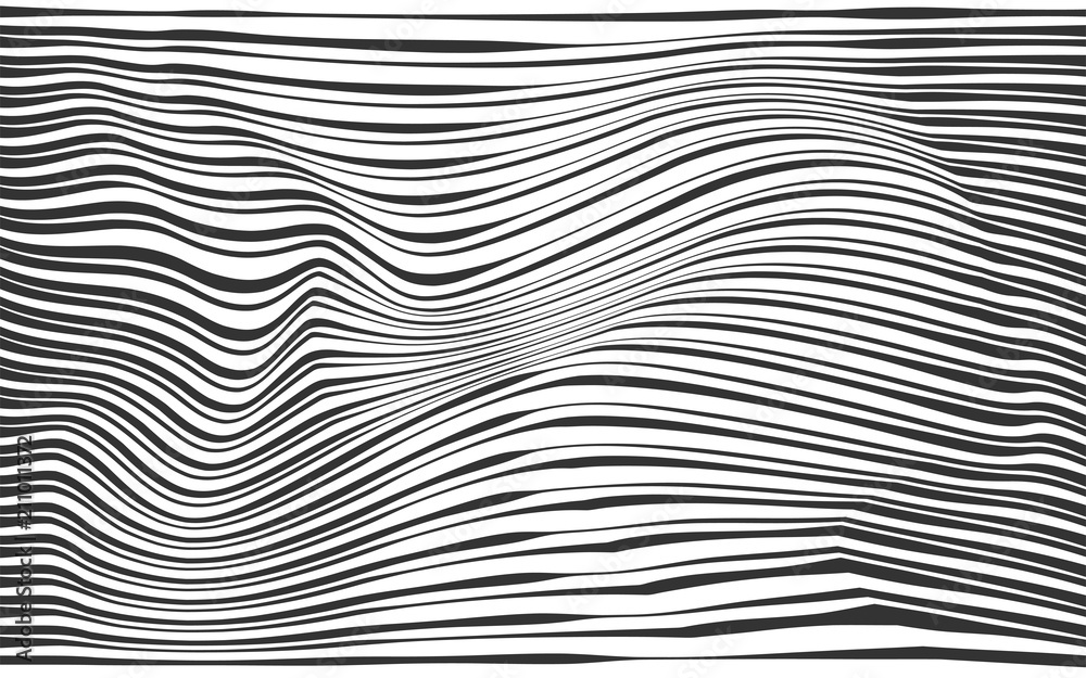 black and white stripe line abstract graphic optical art