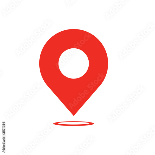 Map pointer icon - navigatiop symbol - map pin icon - compas location - flat vector illustration isolated on white background.