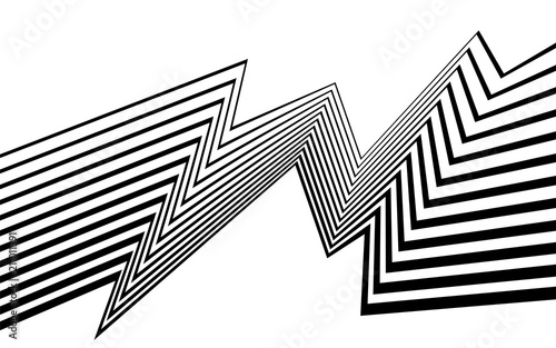 black and white stripe line abstract graphic optical art