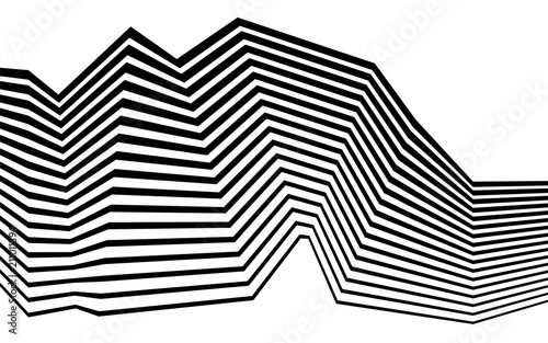 black and white stripe line abstract graphic optical art