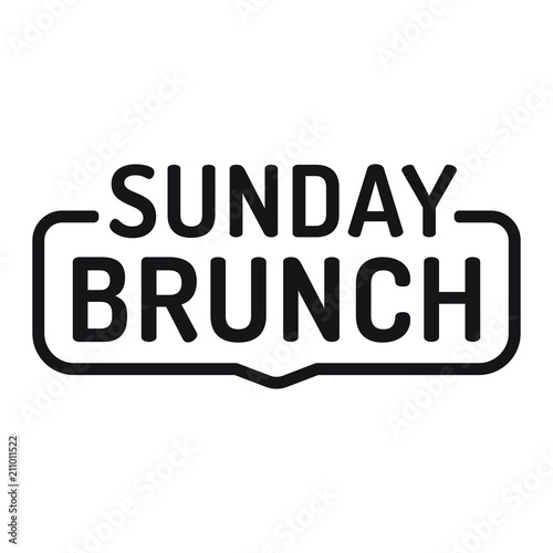 Sunday brunch. Badge, stamp. Flat vector illustration on white background.