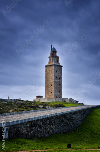 The Tower of Hercules, is an ancient Roman lighthouse near the city of A Coruña, in the North of Spain photo