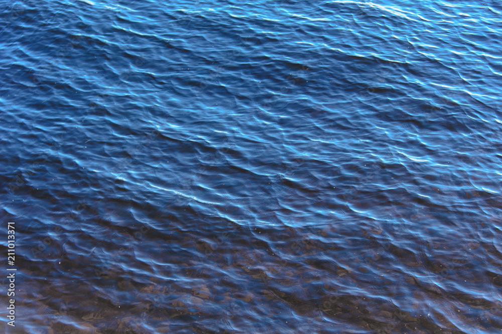 Texture of blue water near the shore Texture of blue water near the shore