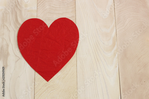 Heart shape 
 in paper craft natural background

