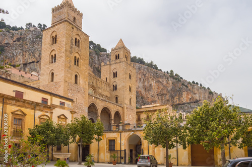 Exterior view of Cefalu Cathedral in the city of the same name