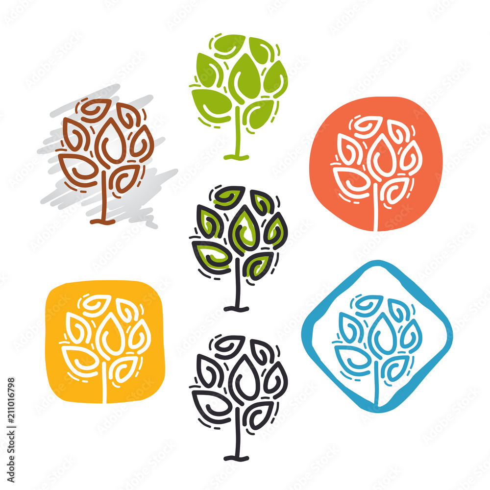 Green Leaves Vector Logo Design Green Leaves Vector Logo Design