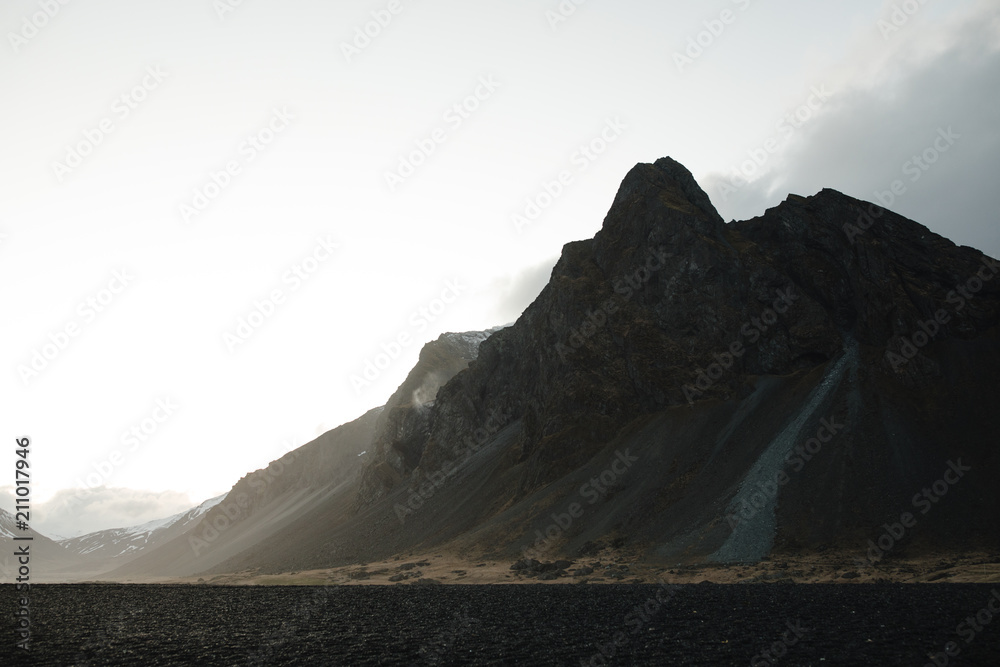 Mountain landscape by the ocean