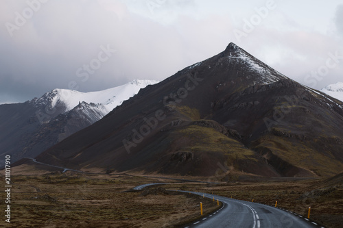 road through the mountains in iceland