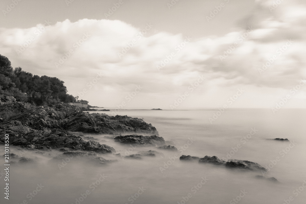 Les Issambres seafront - French Riviera - France (Long exposure)