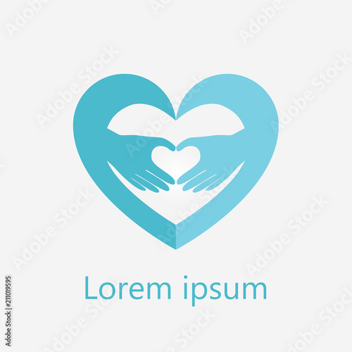 Hands making a heart shape icon logo vector illustration.