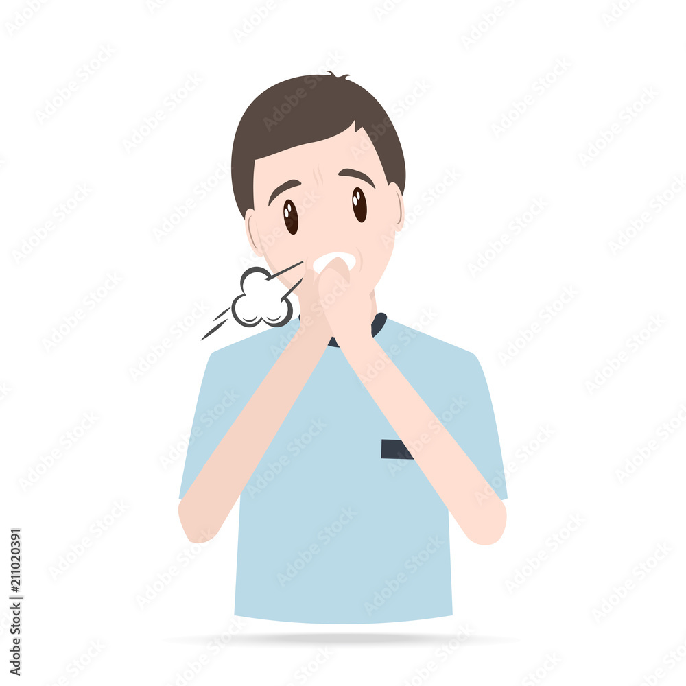 Man Coughing, sneezing icon. Medical concept illustration Man Coughing, sneezing icon. Medical concept illustration