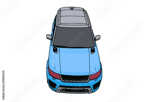 blue SUV car vector