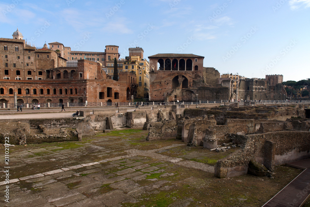 Rome (Italy). View of Trajan's Market in Rome