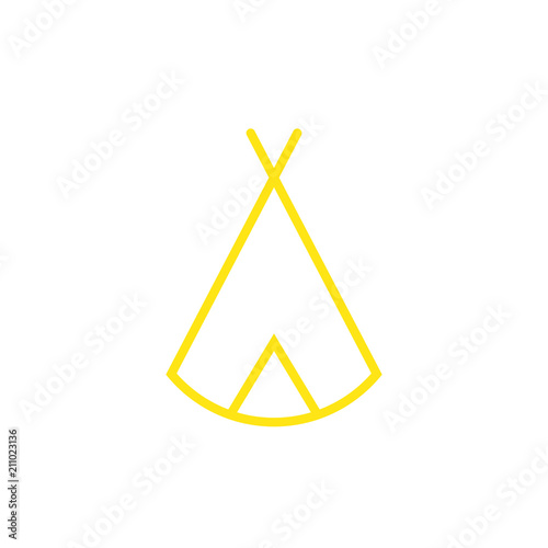 Zelt, Tipi - Piktogramm - gelb
